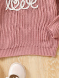 Kid Girl Embroidered Cozy Long Sleeve Sweaters