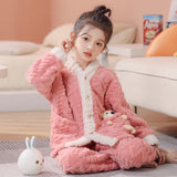 Kid Baby Boy Girl Winter Autumn Plush Flannel Pajamas