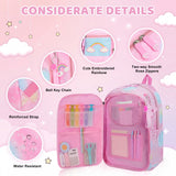 Kid Girl School Backpack Pink Starry Rainbow Cute Large Capacity Schoolbags