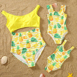 Family Matching Parent-child Mother-daughter V-neck One-piece Swimsuit