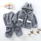 Kid Boy Girl Suit Cute Hooded Winter Warm Pajamas