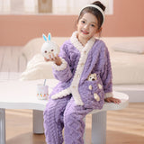 Kid Baby Boy Girl Winter Autumn Plush Flannel Pajamas