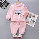 Kid Baby Boy Girl Autumn Winter Plush Thick Winter Flannel Pajamas