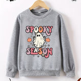 Kid Boy Girl Creative Spook Ghost and Pumpkins Cartoon Graphic Pullover