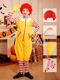 5 PCS 3-14T Unisex Kids Clown Halloween Costume Zip Up Fun Circus Jumpsuit