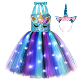 2-10Y Kid Girl Unicorn Sequin Sparkle Rainbow Tutu Birthday Dresses