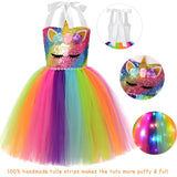 2-10Y Kid Girl Unicorn Sequin Sparkle Rainbow Tutu Birthday Dresses