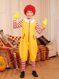5 PCS 3-14T Unisex Kids Clown Halloween Costume Zip Up Fun Circus Jumpsuit