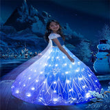 Kid Girls Light Up Snow Princess Ice Christmas Halloween Dresses