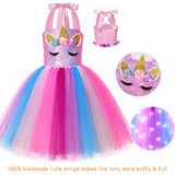 2-10Y Kid Girl Unicorn Sequin Sparkle Rainbow Tutu Birthday Dresses