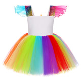 3-8Y Kid Girl Unicorn Tutu Halloween LED Light Birthday Party Outfit Princess Dress