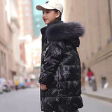 Kid Boy Girl Down Cotton Thick Cotton Long Winter Coats Jackets