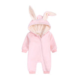 Infant Baby Rabbit Ear Jumpsuit Newborn Warm Romper