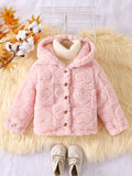 Kid Baby Girl Fleece Hooded Jacket Plush Coats