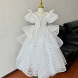 Kid Girl Princess Flower Wedding Birthday Host Dress