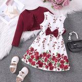 1-8T Kid Baby Girl Printed Knitted Cardigan Flower Dresses