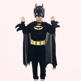 Dress Children Halloween Vampire Black Bat Costume Cosplay Black Cape