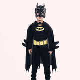 Dress Children Halloween Vampire Black Bat Costume Cosplay Black Cape