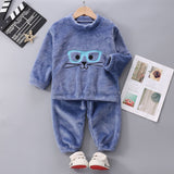 Kid Baby Boy Girl Autumn Winter Plush Thick Winter Flannel Pajamas