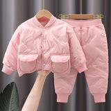 Kid Baby Girl Boy Cotton Suit Autumn Winter 2 Pcs Sets