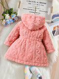 Baby Girl Warm Fuzzy Fleece Jacket Casual Solid Color Zip Up Coat