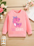 Kid Baby Girl Cute Sassy Dinosaur Graphic Print Sweatshirt