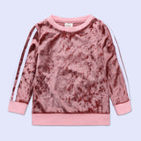 6M-6T Kid Baby Girls Autumn Winter Golden Velvet Suit 2 Pcs Set