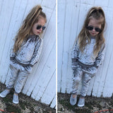 6M-6T Kid Baby Girls Autumn Winter Golden Velvet Suit 2 Pcs Set