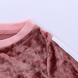 6M-6T Kid Baby Girls Autumn Winter Golden Velvet Suit 2 Pcs Set