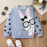 Kid Baby Toddler Girls Rabbit Polka Dot Print Long Sleeve Sweatshirt