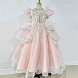 Kid Girl Princess Flower Wedding Birthday Host Dress