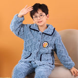 Kid Boy Girl Autumn Winter Coral Plush Warm Pajamas