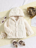 Kid Baby Girl Cozy Hooded Flannel Jacket Cute Animal Coats