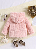 Kid Baby Girl Cozy Hooded Flannel Jacket Cute Animal Coats