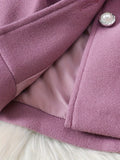 Kid Baby Girl Winter Fleece Coat Solid Bow Coats