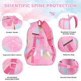 Kid Girl School Backpack Pink Starry Rainbow Cute Large Capacity Schoolbags
