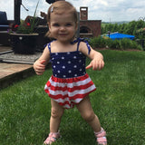 Baby Girl 4th of July Independence Day Bodysuit Sleeveless Rompers