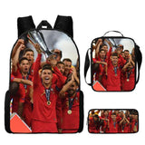 Kid CR7 Football Star Schoolbag Travel Backpack 3 Packs