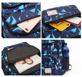 3pcs/set High School Boy Student Travel Backpacks One Shoulder Schoolbags