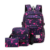 3pcs/set High School Boy Student Travel Backpacks One Shoulder Schoolbags