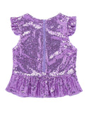 Kids Girls Mermaid Costume Top Girls Sleeveless Sequins Glittering Shirt T-Shirt