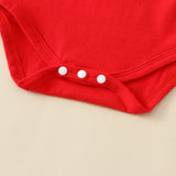Baby Girl Christmas Red Long-sleeve Suspender 3 Pcs Sets
