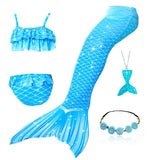 10 Pcs/set Kid Girl Swimming Mermaid Tail Girls Halloween Costume Cosplay Swimsuit