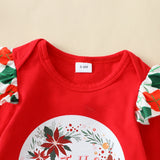 Baby Girl Christmas Red Long-sleeve Suspender 3 Pcs Sets