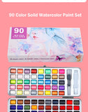 90 Colors Solid Watercolor Piant Set Basic Neon Glitter Watercolor Paint