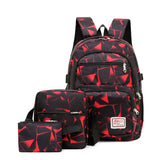 3pcs/set High School Boy Student Travel Backpacks One Shoulder Schoolbags
