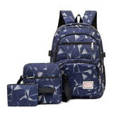 3pcs/set High School Boy Student Travel Backpacks One Shoulder Schoolbags
