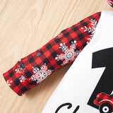 Baby Christmas Snowflake Plaid Long-sleeve Rompers