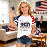 Kid Girl USA Independence Day 250th Anniversary Trend Loose Casual T-Shirt Tops