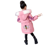 3-12T Kid Girl Cotton-padded Medium Long Thick Warm Coats Jackets